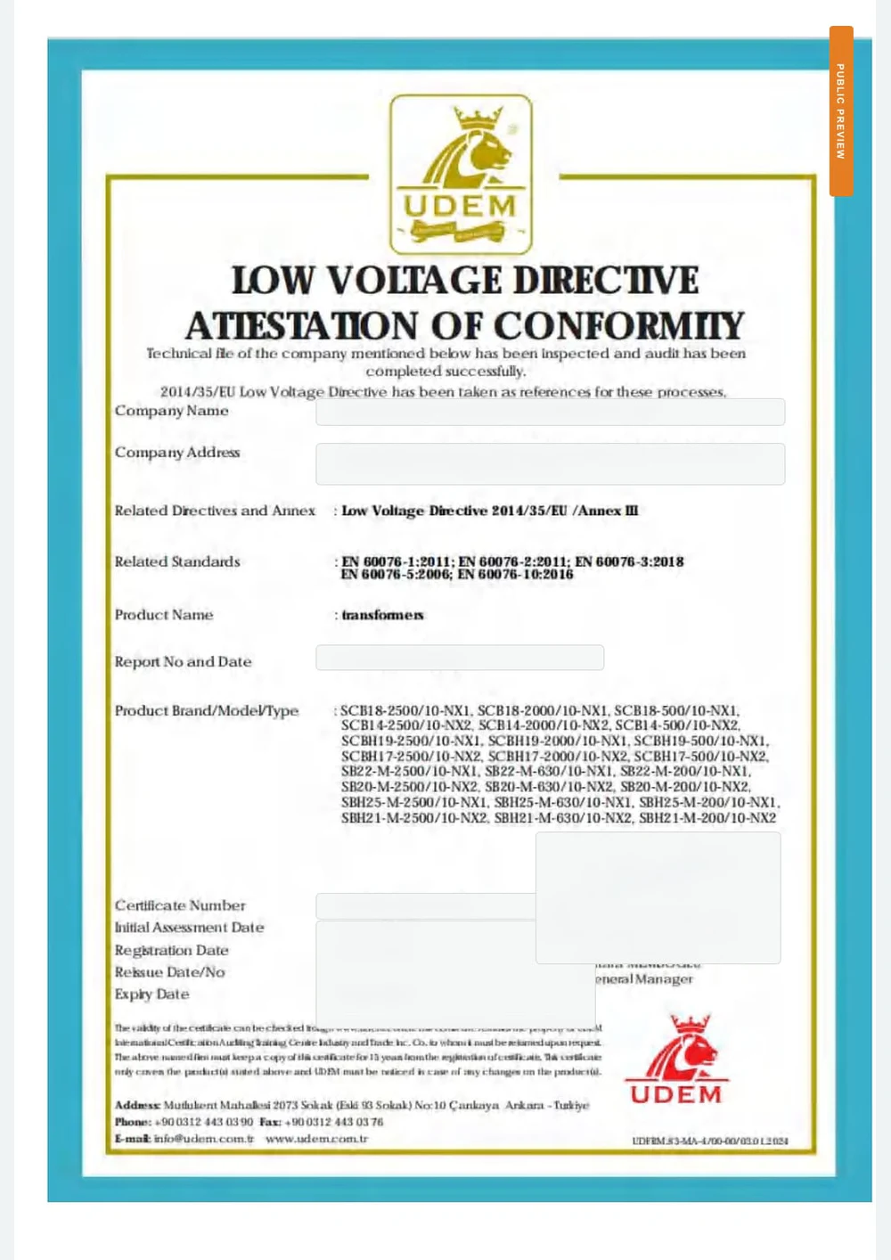 Dry-Type Transformer CE Documentation