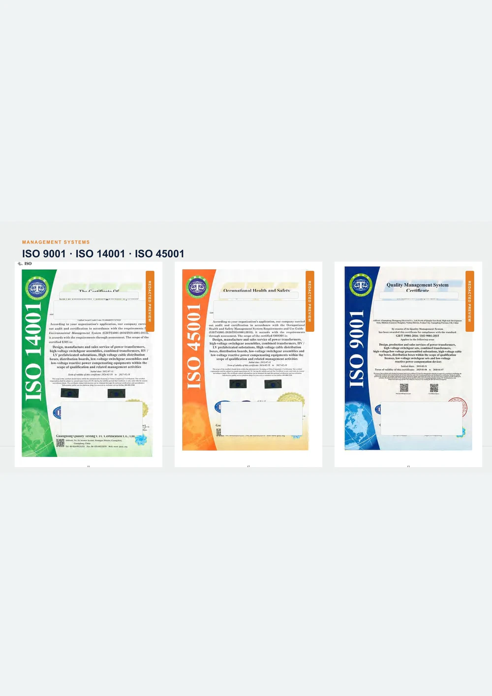Quality, Environmental & Safety Systems